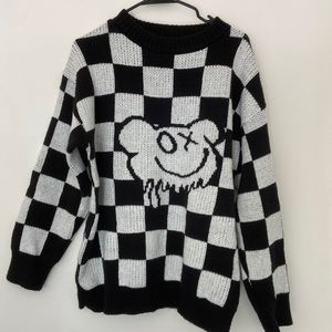 Checkered Graphic Sweater
